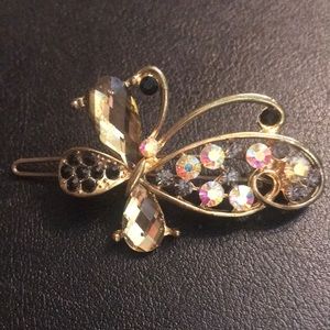 Gold Australian crystal hair clip